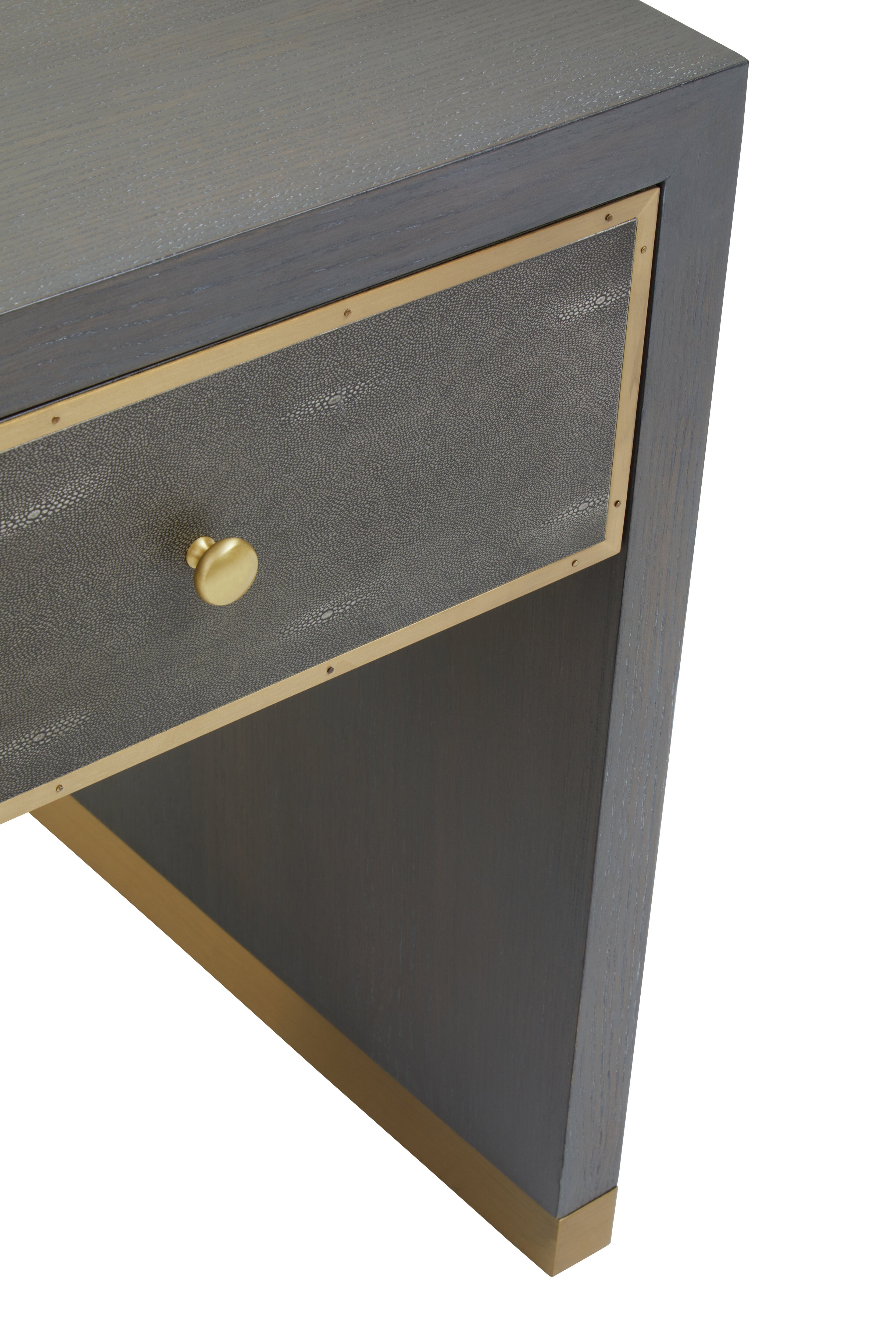 Torcino Grey Faux Shagreen Side Table